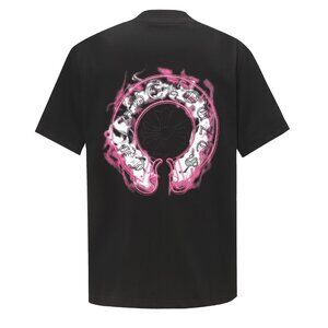 Chrome Hearts purple horseshoe print embroidered black short-sleeved T-shirt
